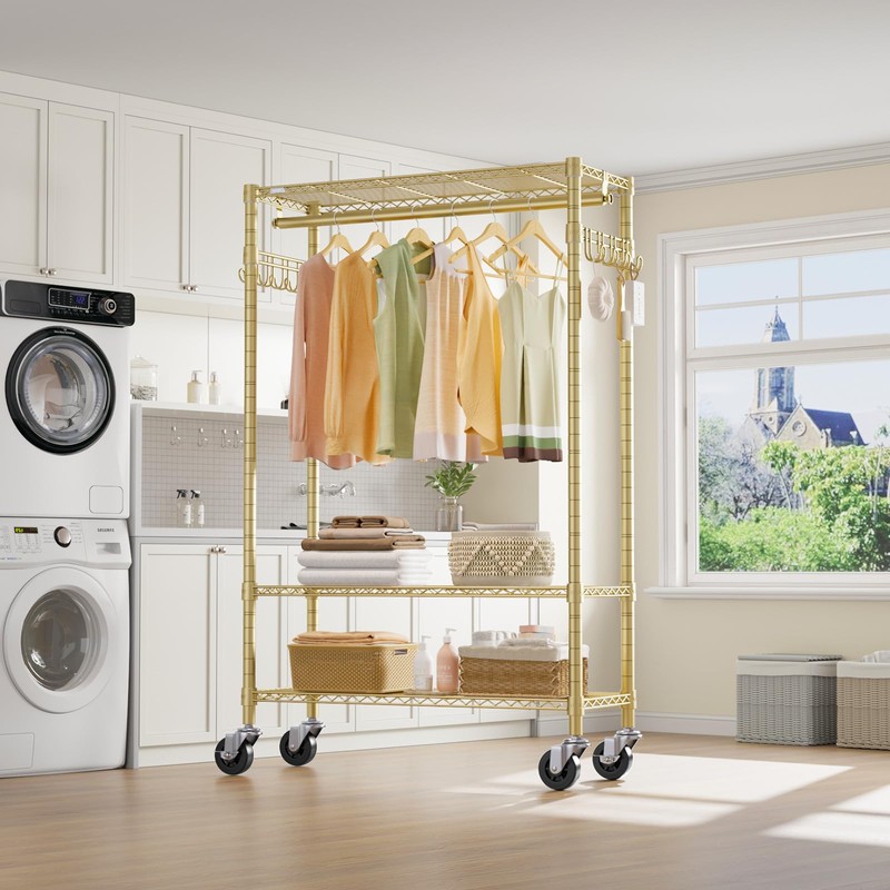 VIPEK R3 Heavy Duty Clothes Rack with Lockable Wheels, Rolling