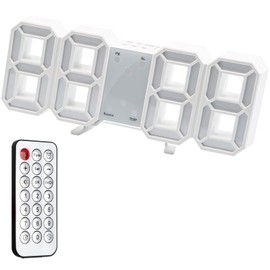 GiReich 3D LED Digitalwecker, Wanduhr, Digitaluhr, Modern USB 12/24Stunden Datum Temperaturanzeige Loop Display Fernbedienung Nachtlicht Wohnzimmer für Haus, Küche oder Büro