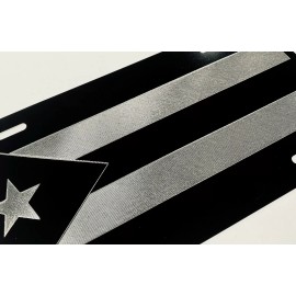 Diamond Etched Products Cuba Cuban Flag Engraved License Plate Vanity Car Tag Silver Etched  - Hunter Green