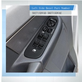 Bisel de panel de interruptor de ventana de puerta negra para conductor y pasajero para Dodge Ram 1500 2500 3500 para 2002-2010 (negro)