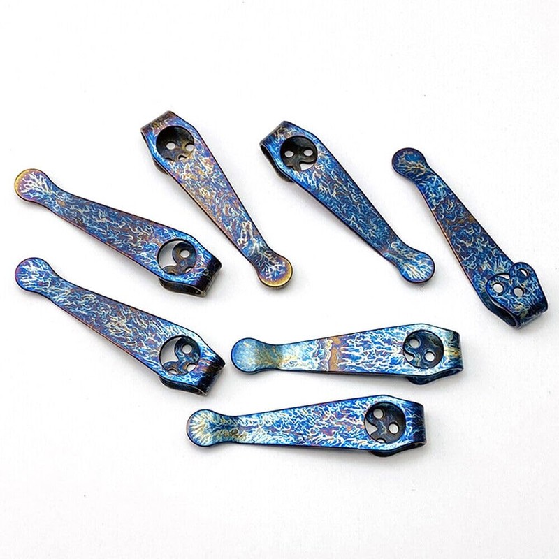 2PCS Titanium Pocket Back Clip Replacement Fit for Spyderco Paramilitary