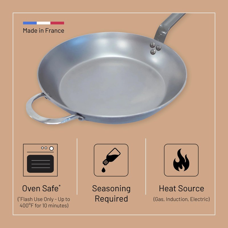 de Buyer MINERAL B Carbon Steel Fry Pan - 12.25”