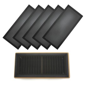 MODERN WAVE - Extra Strong Magnetic Air Vent Screen Cover for Floor 5-Pack (5'' x 11'', Black)