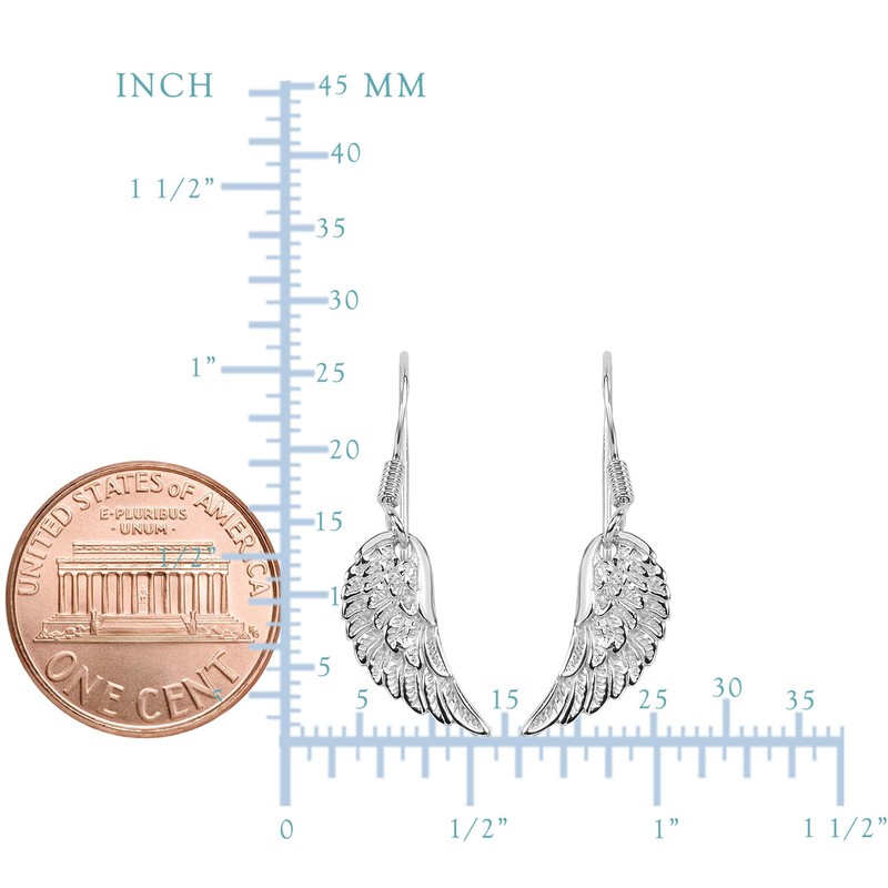 Sterling Silver Angel Wing Dangle Earrings