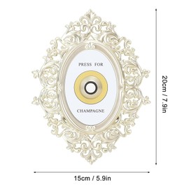 Metal Champagne Button Sign, Ring Mini Press for Champagne Button, Champagne Themed Decor Wall Plaque Ornament, Retro Decorative Doorbell, Suitable for Tables Countertops