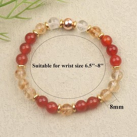 UEUC Healing Stone Bead Bracelet for Women, Natural Gemstones, Balance Protection, Spiritual Crystal Bead Bracelet for Anxiety Relief with Meaning Card, Stone