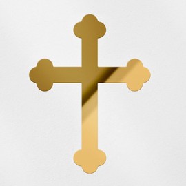 Decal Stickers of Easter Cross (Metallic Gold) (Set of 2) Luxury Weatherproof Vinyl Decal Stickers for Laptop Desktop Smartphone Car Dirt Bike Wall Room Mason Jar Bathtub - BICVER1f63672GOW19Y24