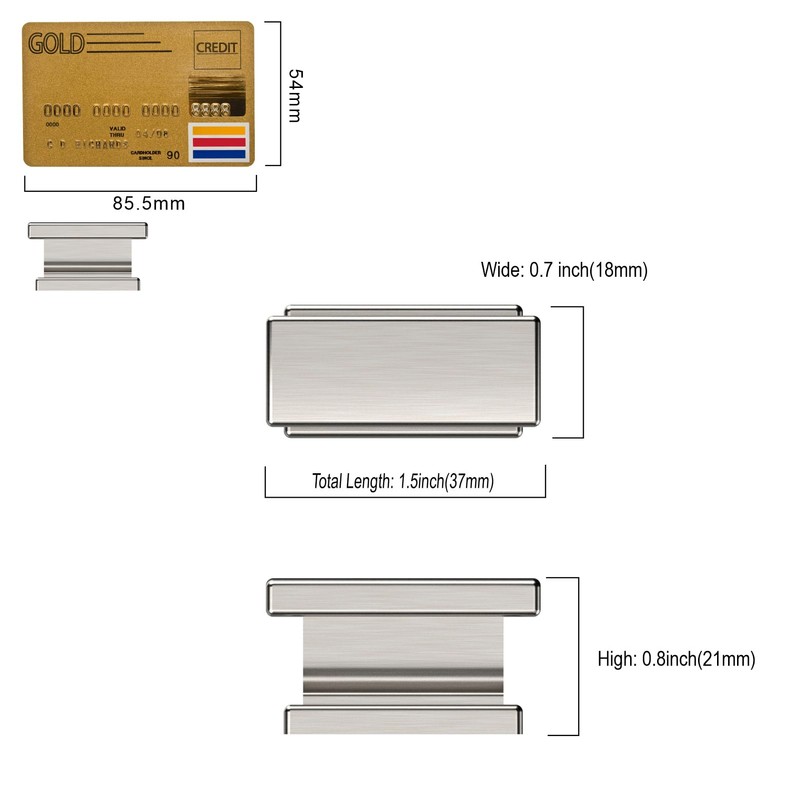 Amerdeco 10 Pack Brushed Satin Nickel Cabinet Handles - 1.46