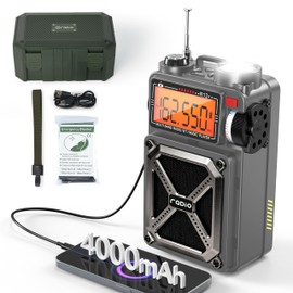RunningSnail Solar Hand Crank Emergency Radio, NOAA Weather Alert, AM/FM/SW
