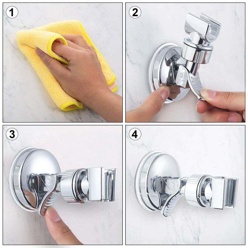 Shower Head, Adjustable Rotatable Bathroom Suction Cup Shower Head Wall