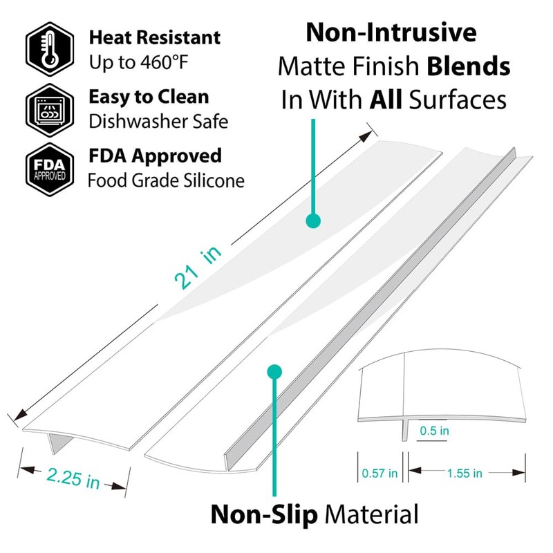 Stove Gap Covers, 2PACK Kitchen Silicone Oven Gap Filler -