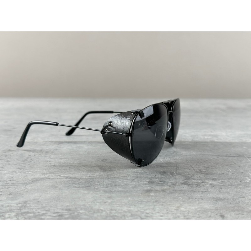 Removable side shields for sunglasses, Leather side shields for protect