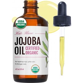 Jojoba Oil (4 oz), USDA Certified Organic, 100% Pure, Cold Pressed, Unrefined. Revitalizes Hair and Gives Skin a Radiant, Youthful Look. Great treatment for Face, Lips, Cuticles, Stretch Marks, Beard
