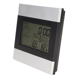 Ausla Aluminiumschale für Digitale Wetteruhr mit Temperatur- und Luftfeuchtigkeitsanzeige für Einfache Lektüre, Desktop und Wandstation mit Wandhänge