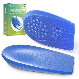 Heel Lift Inserts Cushion for Shoes- Welnove Gel Heel Lift Cups with Massaging Dots for Plantar Fasciitis, Achilles Tendonitis, Heels Spur Pain