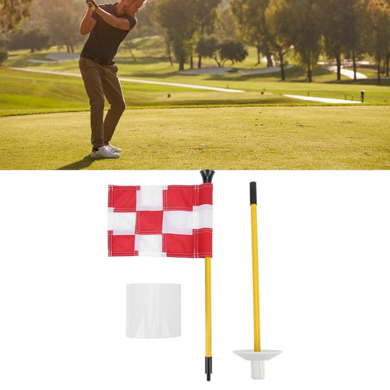 Golf Pin Flag Hole Cup Set for Mini Putting Green
