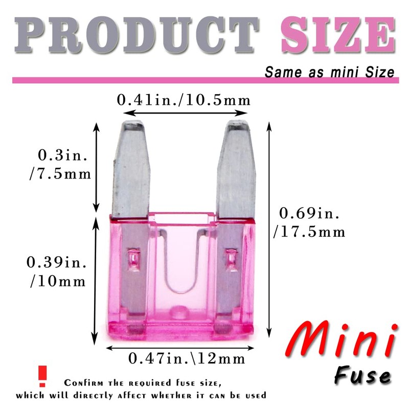 FymuSing 20 pcs 3A Mini Blade Fuse, Automotive Fuse for