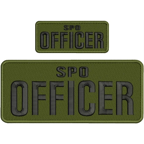 SPO OFFICER 2 EMBROIDERY PATCH 4X10 AND 2X5 VELCR@ ON