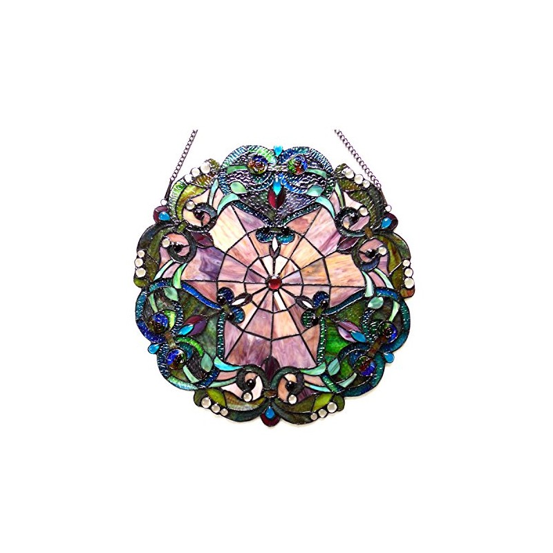 Chloe Lighting CH1P963BV20-GPN Emilia Tiffany-Glass Victorian Window Panel 20" Emilia