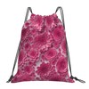 Richugui Drawstring Backpack Pink Flowers Drawstring Bags Sports Gym Bag