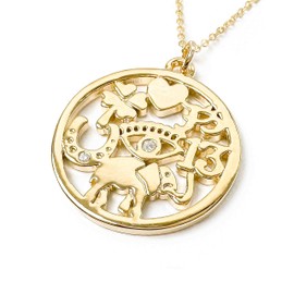 16k Gold Plated Good Luck Charm Necklace on 14k Gold Filled Chain - 16, 18, or 20 Inches Gold Lucky Charm Necklace by Miller Mae Designs (16, Gold)