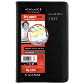 AT-A-GLANCE Agenda semanal/mensual/planificador 2017, QuickNotes, 4-7/8 x 8 pulgadas, negro (76-02-05)