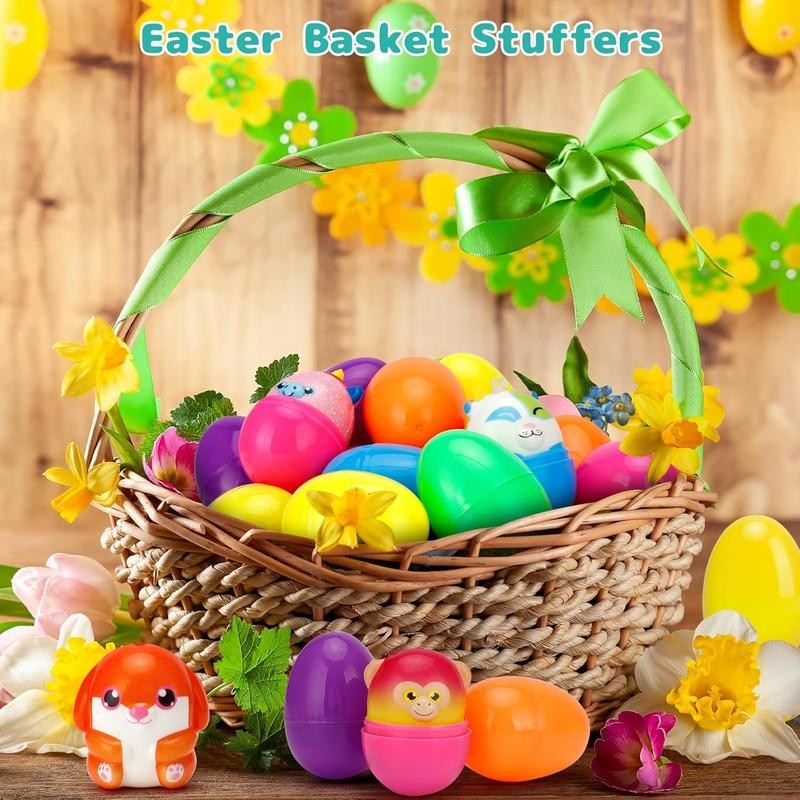 Easter Gift 20 Pack Prefilled Easter Eggs with Animals Squishy