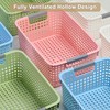 4-Pack Hollow Plastic Storage Baskets with Handles(White, Medium)