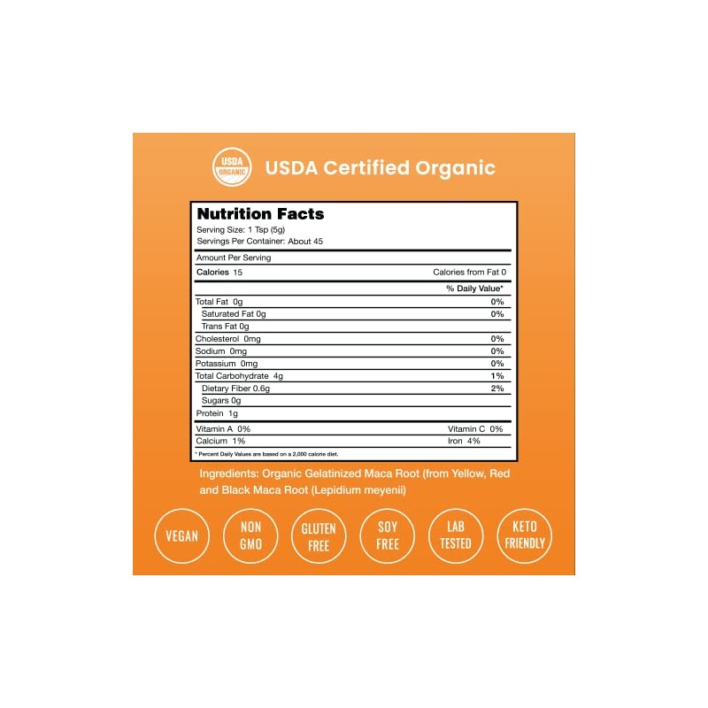 Organic Maca Powder - Peruvian Grown Maca Blend with Yellow,