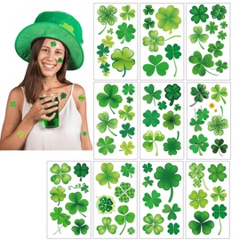 St Patricks Day Shamrock Tattoos, St Patrick’s Day Face Tattoo Stickers St. Patrick's Day Shamrock Temporary Tattoo for Irish Party Decorations, Saint Patricks Day Clover Tattoos for Green Party Decor
