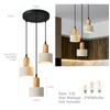 LBSQJ Modern Pendant Lights Cement White Chandelier Wooden Ceiling Lamps