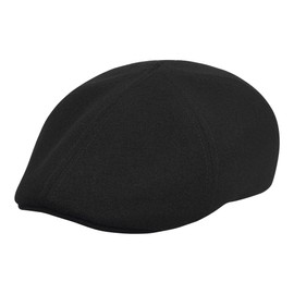 Sterkowski Rusty Flat Cap Wool Peaked Cap for Men and Women Warm and Comfortable Duckbill Hat, black