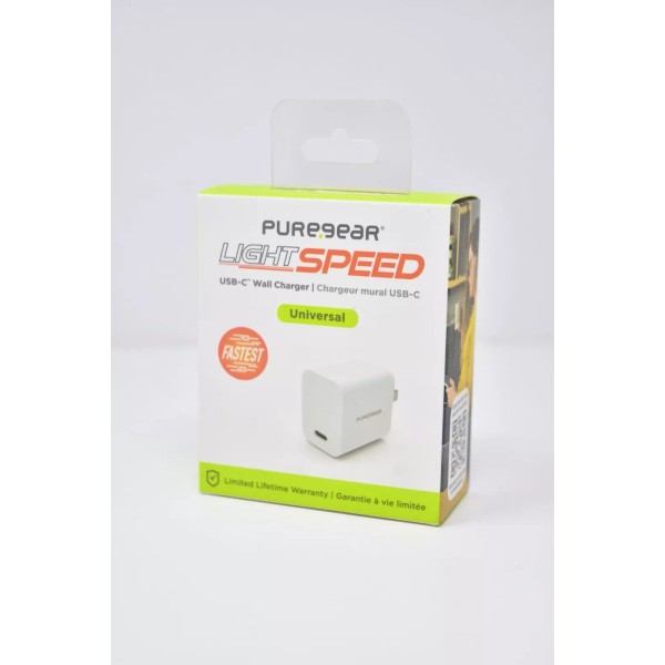 PureGear Fastest Light Speed 20W USB-C Fast Wall Charger Adapter