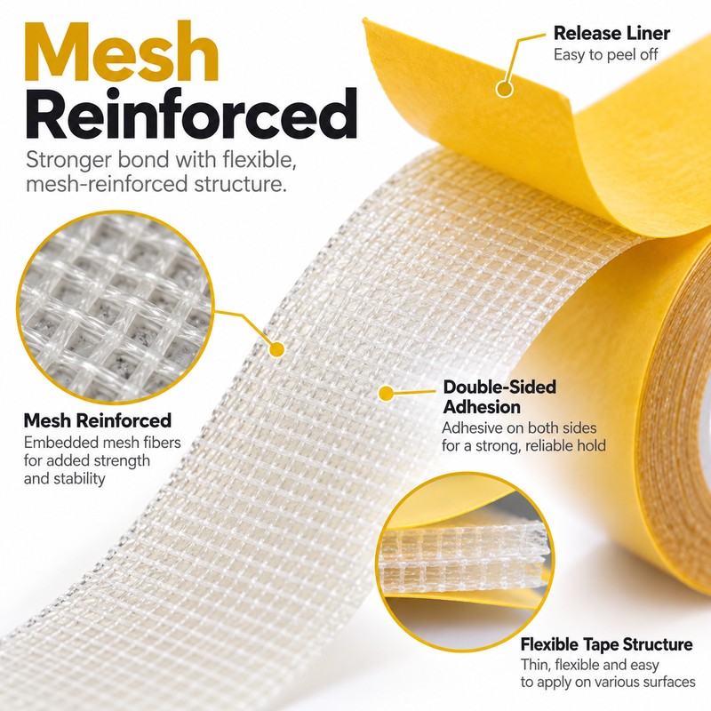 Double Sided Adhesive Tape for Carpet Fixing – Waterproof Mesh