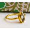 Petite Marquise Prasiolite Green Amethyst Gold-Plated Sterling Silver Ring US