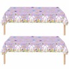 ZSYIULIA 2Pack Easter BunnyTablecloth,Easter Table Decorations Easter Egg Hunt Tablecloth