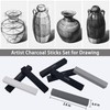 Dlicoda 24 Pcs Compressed Charcoal Sticks with Soft, Medium, Hard