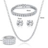 Juego de 4 collares de tenis chapados en oro blanco