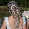 Rhinestone hair barrettes with mini flower clips