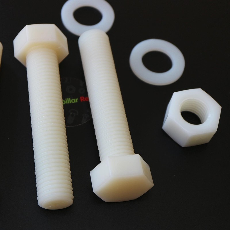 5 x Natural Colour Nylon, Hex Head, M20 x 100mm,