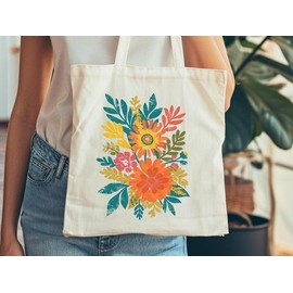 Floral Tote, Wildflower Tote Bag, Comfort colors, Wild Flowers, Gift for Women, Best Friend large colorful distressed flowers Tote Bag