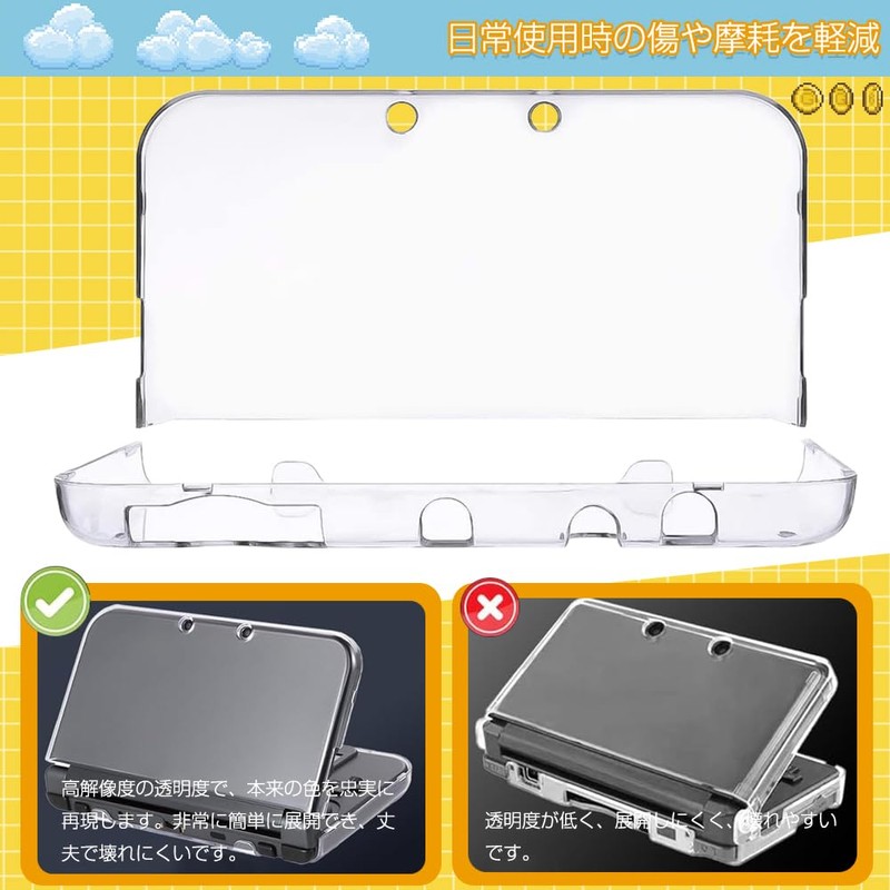 プロテクト New 3DSXL/LL用 保護ケース 1個セット 透明 保護シェル 上下セパレートタイプ プロテクトフレーム クリスタル