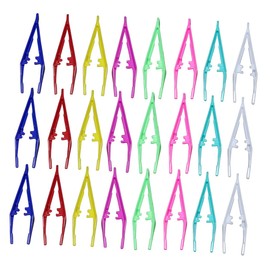 WOONEKY 24pcs Professional Eyelash Tweezers Makeup Tools for Lash Removal Beauty Tweezers Ergonomic Handle