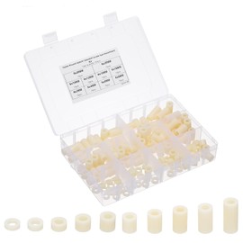PATIKIL M6 Nylon Spacer, 150Pcs Round Spacer Standoff Non-Threaded Assortment Electrical Outlet Spacers for PCB Motherboard, Circuit Board, Switch and Receptacle, White