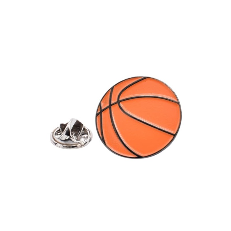 Coloured Basketball Metal Enamel Lapel Pin Badge. Single Unit. XJKB16-16