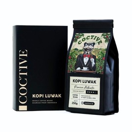 Kopi Luwak Civet Coffee Beans (8.8 oz) - World's Most Expensive Coffee, Wild-Harvested, From Gayo Sumatra Indonesia- Luxury Gift Set
