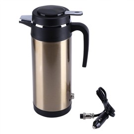 Eboxer 800 ml 12 V Portable In-Car Stainless Steel Electric Heating Bowl, Water Beginner Travel Use Boils for Tea, Coffee Making, for Outdoor Activities