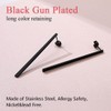 Black Bar Earrings for Women, Thin Flat Geometric Stick Drop