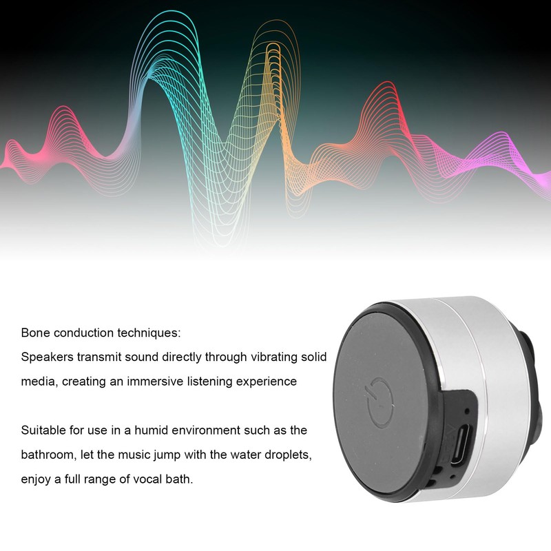 ASHATA Portable Speaker Bluetooth 5.3 with Suction Cup, 3W 4Ω