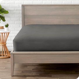 Bare Home Fitted Bottom Sheet Single - Premium 1800 Ultra-Soft Microfibre - Ultra-Soft Wrinkle Free - Deep Pocket - 35 CM Deep - 15" Deep - Single Fitted Sheet (Single, Grey)